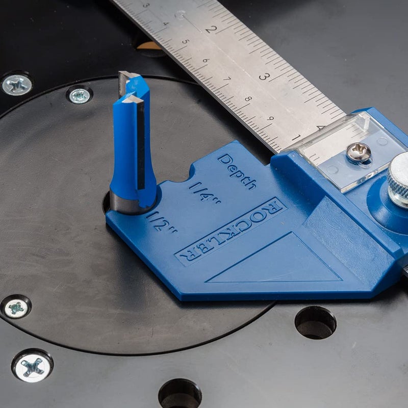 ROCKLER 12” Router Bit Center/Depth Gauge Tool – Steel Gauge Woodworking Measuring Tools – Router Bits Depth & Height Tool – Accurate Router Height Gauge for Shank Tools – Ideal for Dados & Flutes - Image 5